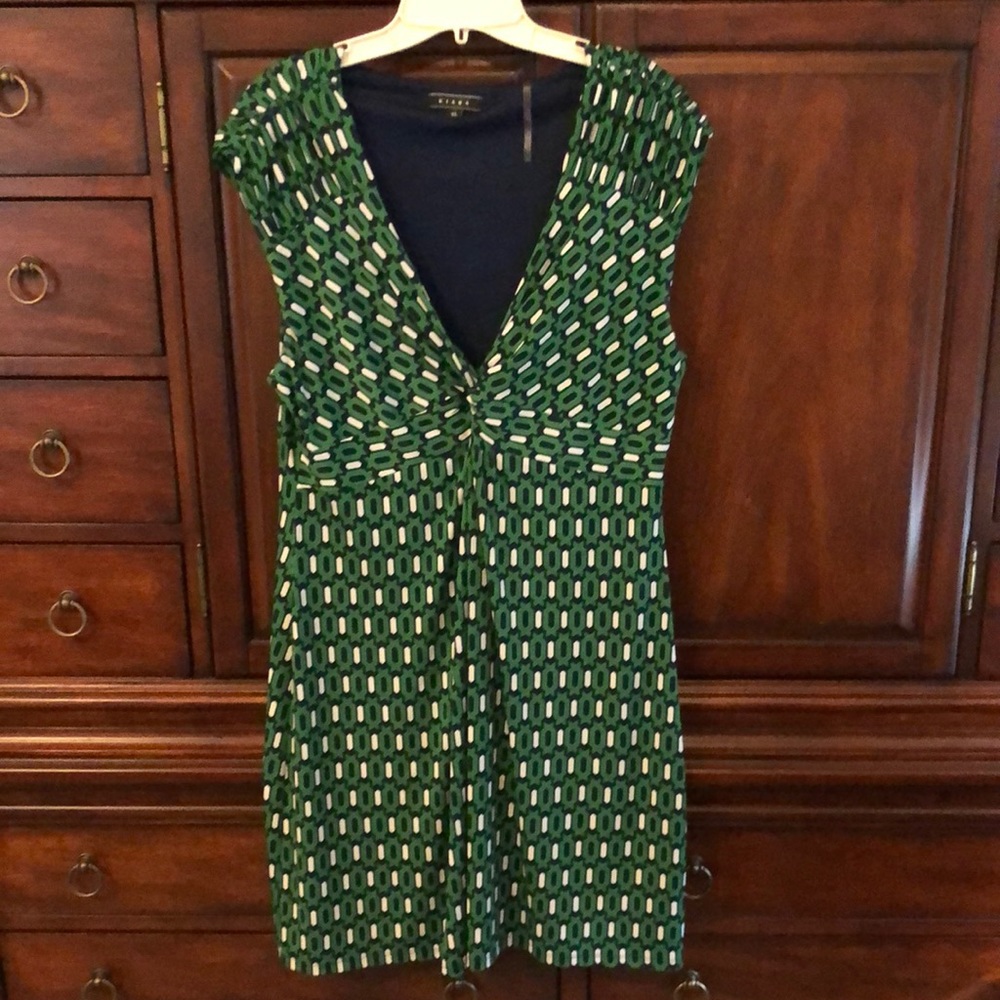 Kiara stretch green/blue/white dress
